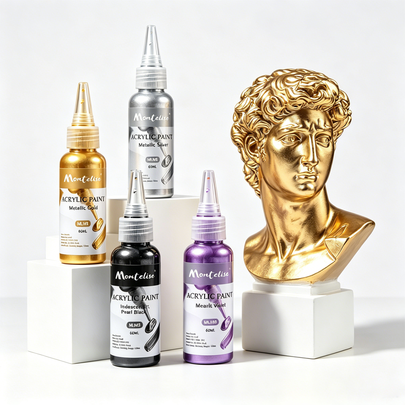 Montelise pearl metallic acrylic paint for crafts, decor accents, and mixed media