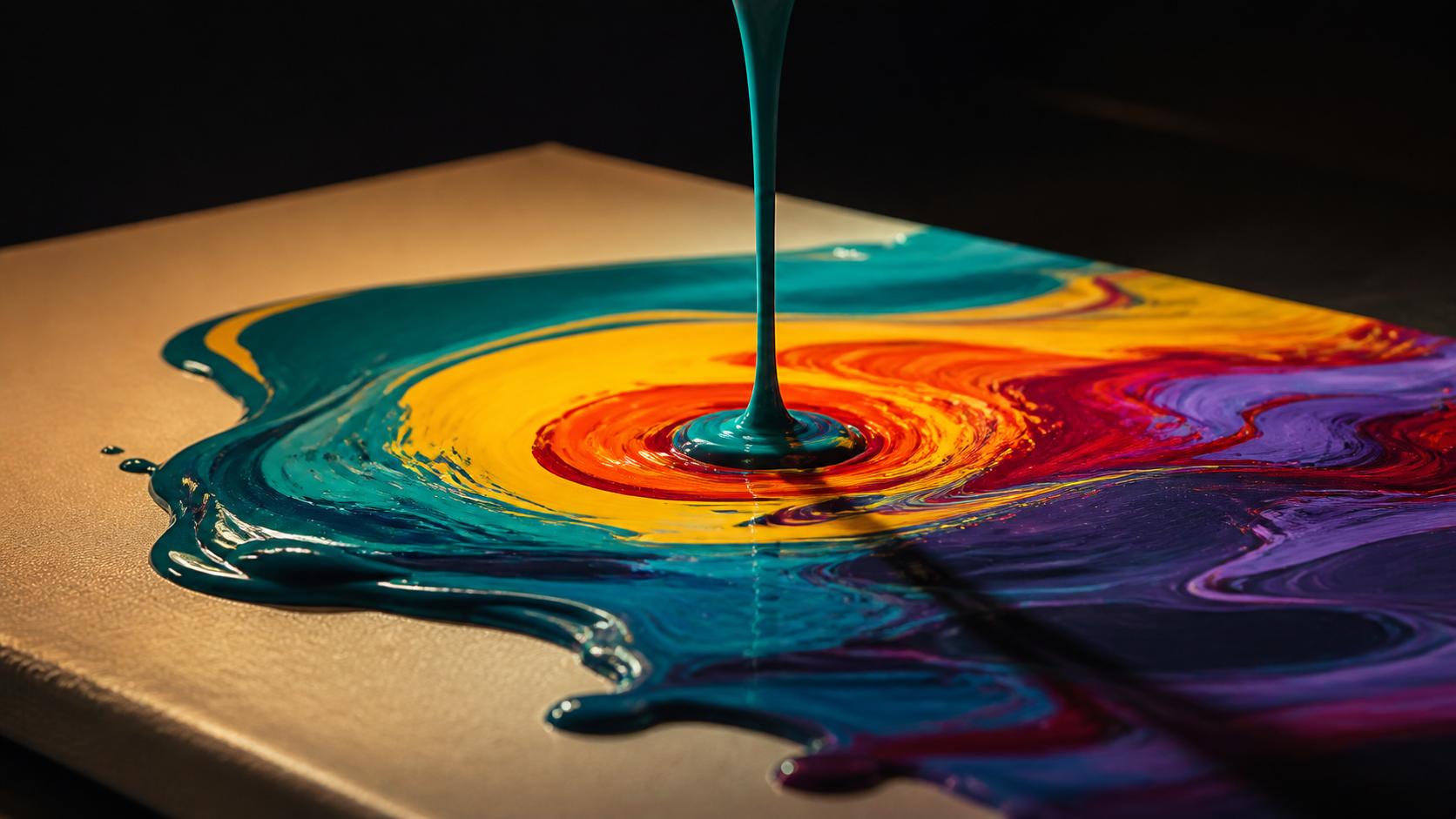 Montelise fluid art acrylic paint pouring color on canvas