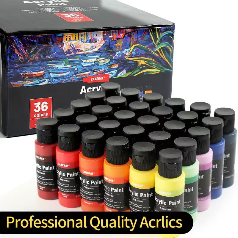 60ml bottled acrylic paint set colors