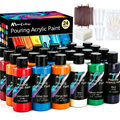 Montelise pouring acrylic paint set with 24 colors and fluid art supplies