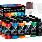 Montelise pouring acrylic paint set with 24 colors and fluid art supplies