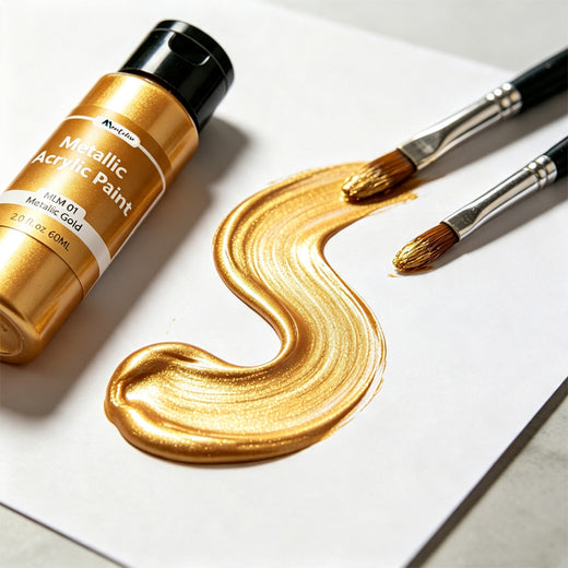 Montelise 60ml metallic gold acrylic paint texture