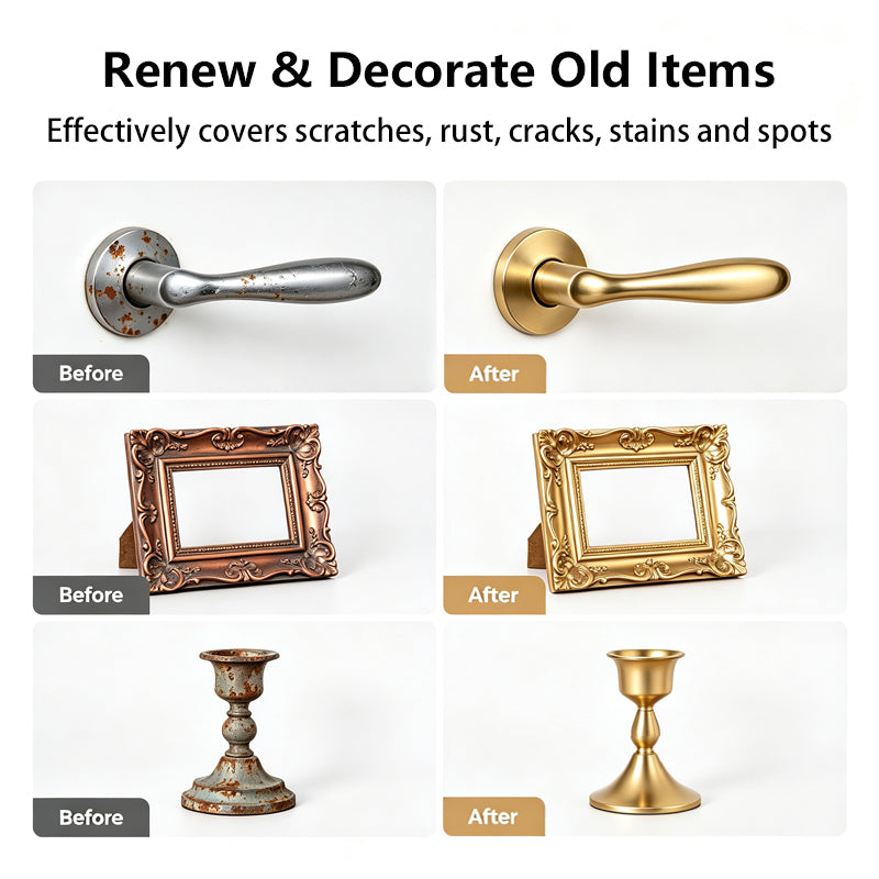 Metallic acrylic paint for restoring and decorating objects