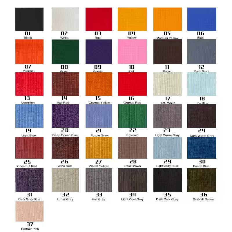 Montelise multi-purpose water-based spray paint color card PT01 to PT37